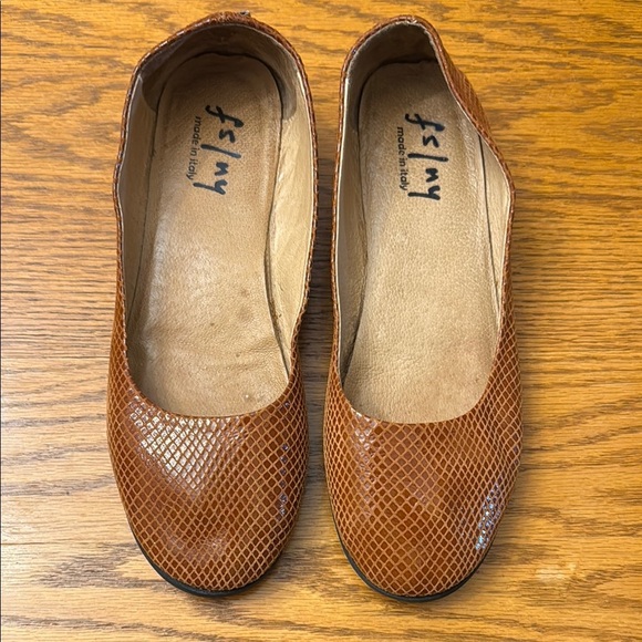 French Sole Brown Leather Flats Timeless Comfort - Picture 1 of 4